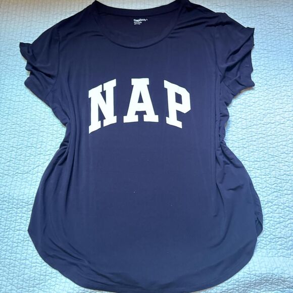 Gap Women's Navy and Blue Pajama Sleep Shirt Size Large - Picture 1 of 3